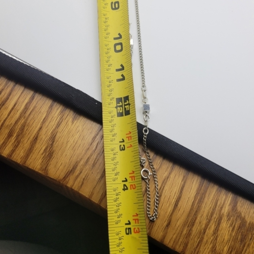 Silver Necklace With Solid Cube Accents - image 7